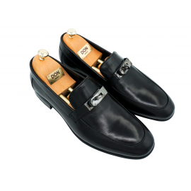 Pantofi negri DON Francesco din piele naturala